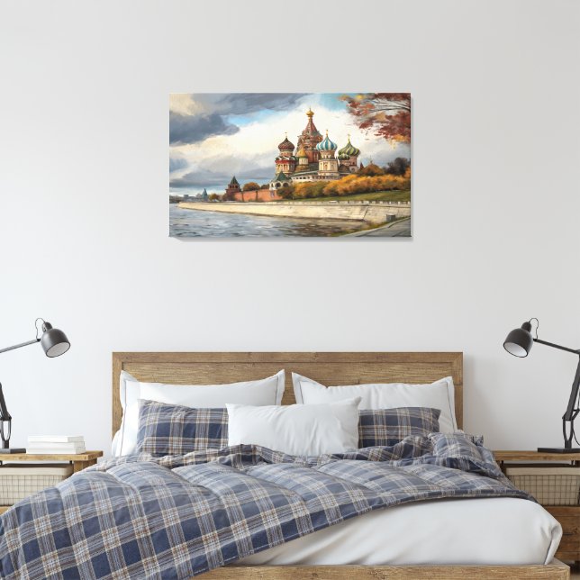 St. Basil's Cathedral Canvas Art Print (Insitu(Bedroom))