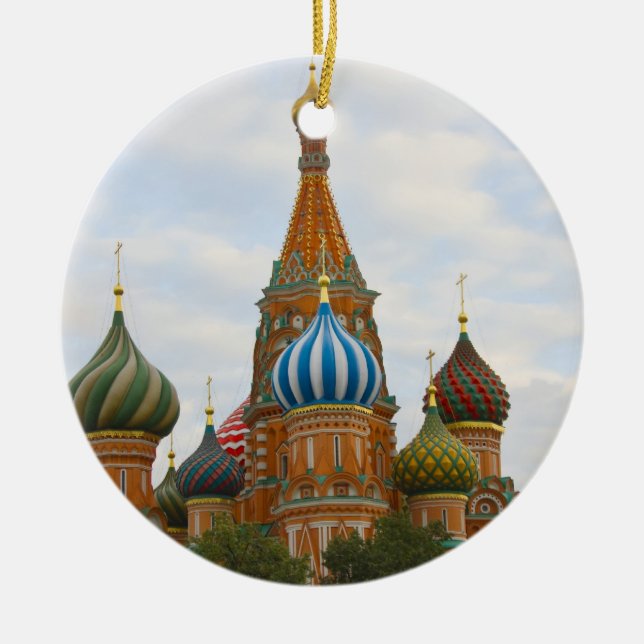 St. Basil's Cathedral in Red Square, Moscow Ceramic Ornament (Front)