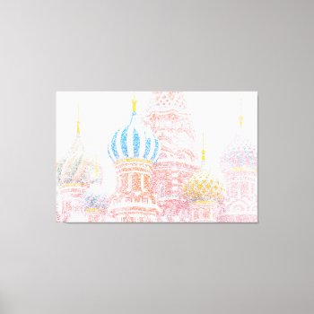 St Basil's Cathedral In Snowstorm Canvas Print by DigitalSolutions2u at Zazzle