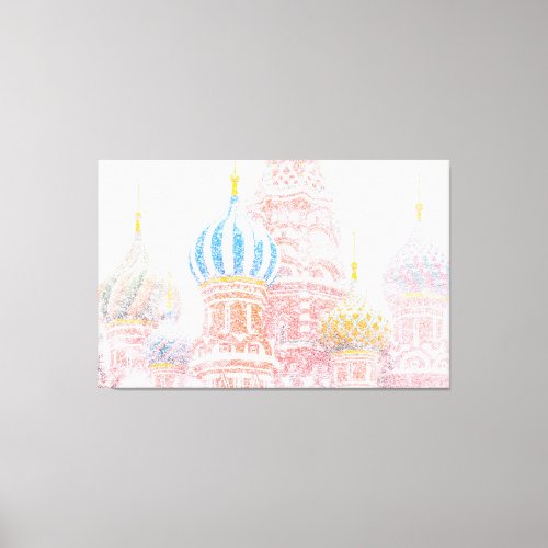 St Basils Cathedral In Snowstorm Canvas Print