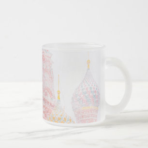 St Basil's Cathedral In Snowstorm Frosted Glass Coffee Mug