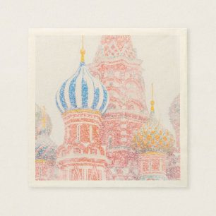 St Basil's Cathedral In Snowstorm Paper Napkins