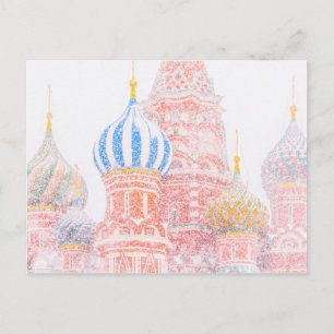 St Basil's Cathedral In Snowstorm Postcard