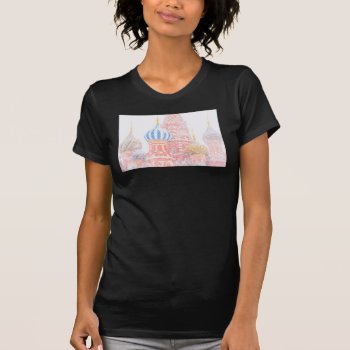 St Basil's Cathedral In Snowstorm T-shirt by DigitalSolutions2u at Zazzle