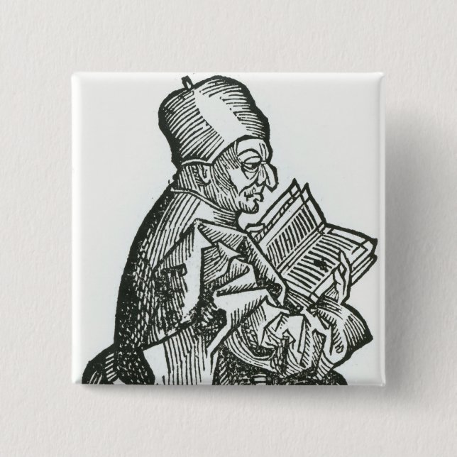 St. Bede  from 'Liber Chronicarum' Pinback Button (Front)