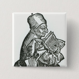 St. Bede from 'Liber Chronicarum' Pinback Button