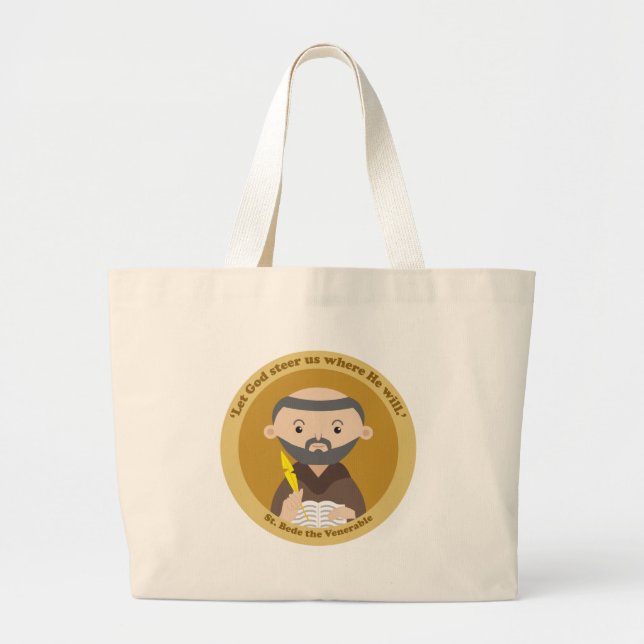 St. Bede the Venerable Large Tote Bag (Front)