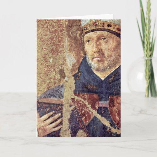 St Benedict Detail By Antonello Da Messina Card