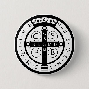 St. Benedict ""Devil-Chasing" Medal Button