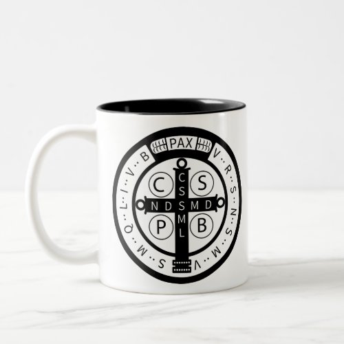 St Benedict Devil_Chasing Medal Two_Tone Coffee Mug