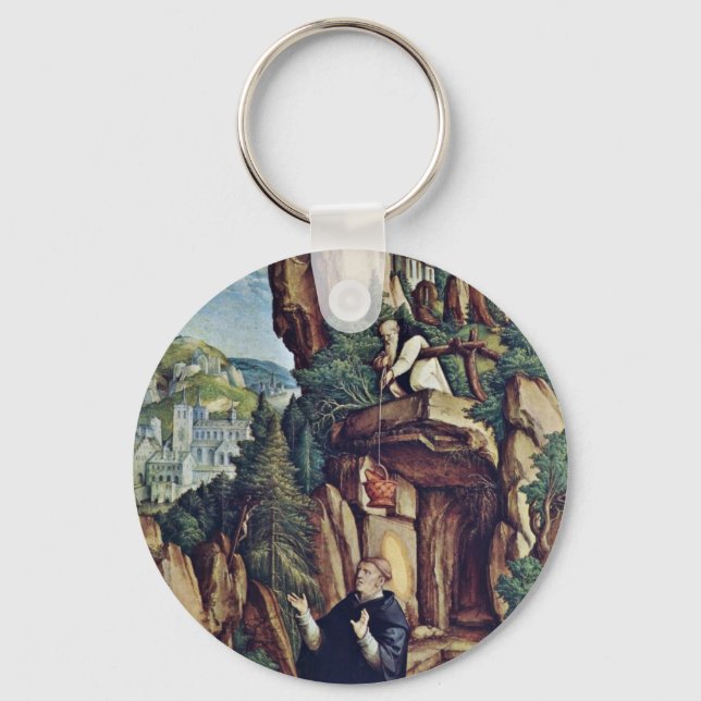 St. Benedict In Prayer By Meister Von Meßkirch (Be Keychain (Front)