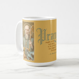 St. Benedict (JM 07; Style 1;  Quote on Prayer) Coffee Mug