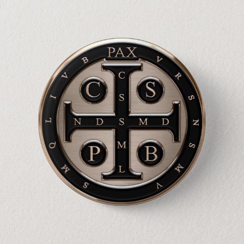 St Benedict Medal Button