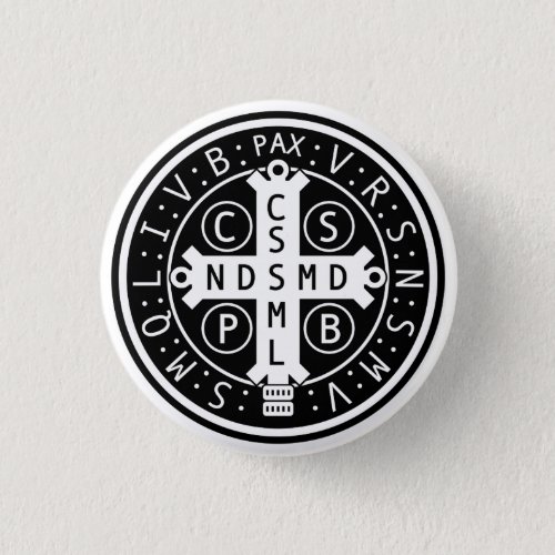St Benedict Medal Buttons All Sizes  Shapes Pinback Button