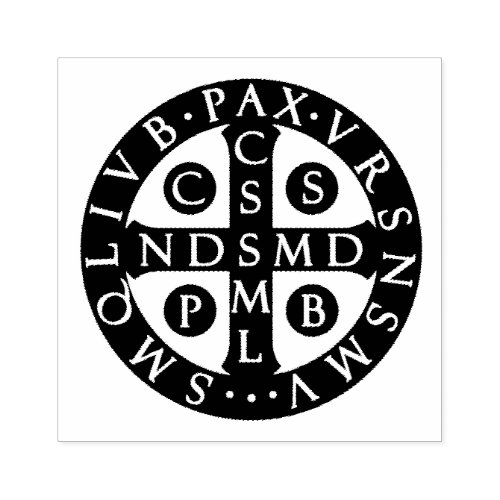St Benedict Medal Catholic Religious Rubber Stamp