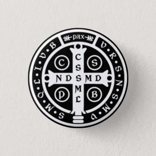 St Benedict Medal Cross Pinback Button