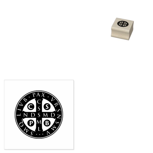 St. Benedict Medal Design Rubber Stamp (Stamped)