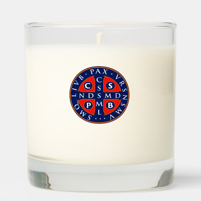 St. Benedict Medal Design Scented Candle (Front)