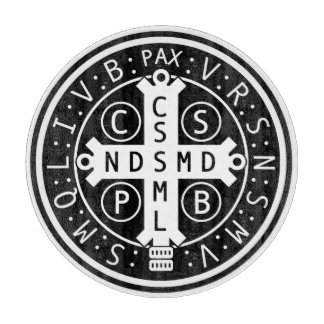 St. Benedict Medal Glass Cutting Board