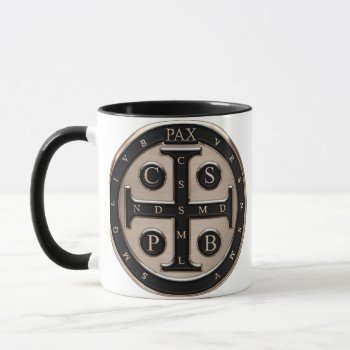 St. Benedict Medal Mug by SteelCrossGraphics at Zazzle