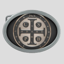 St. Benedict Medal Oval Belt Buckle