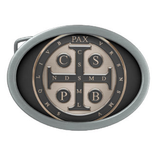 St. Benedict Medal Oval Belt Buckle