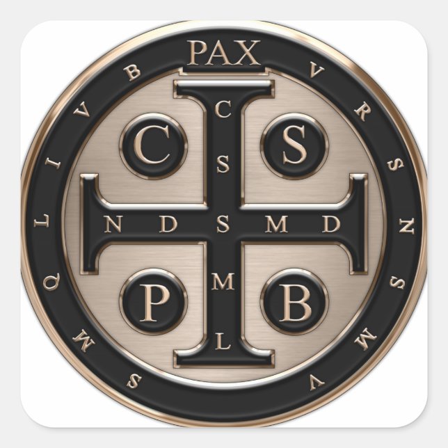 St. Benedict Medal Square Sticker (Front)