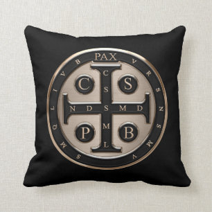 St. Benedict Medal Throw Pillow