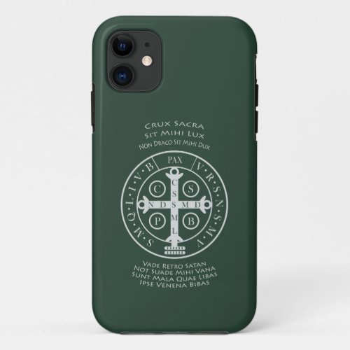 St Benedict Medal with Latin Prayer iPhone 11 Case