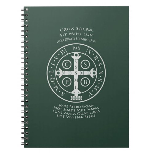St Benedict Medal with Latin Prayer  Notebook
