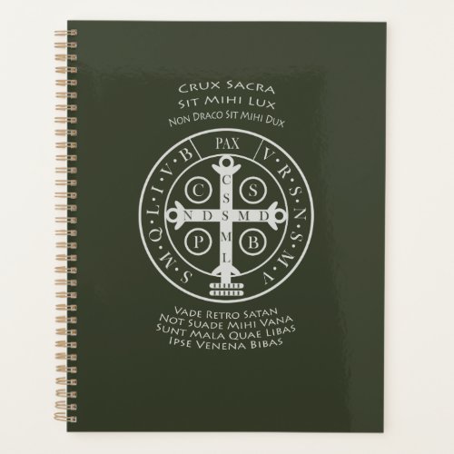 St Benedict Medal with Latin Prayer  Planner
