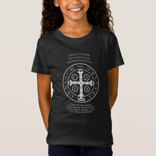 St Benedict Medal with Latin Prayer T_Shirt