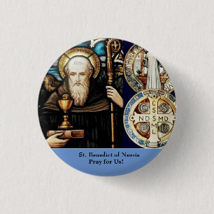 St. Benedict of Nursia Button