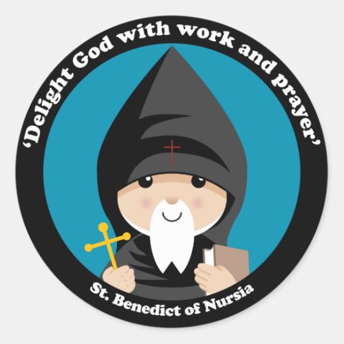 St Benedict of Nursia Classic Round Sticker