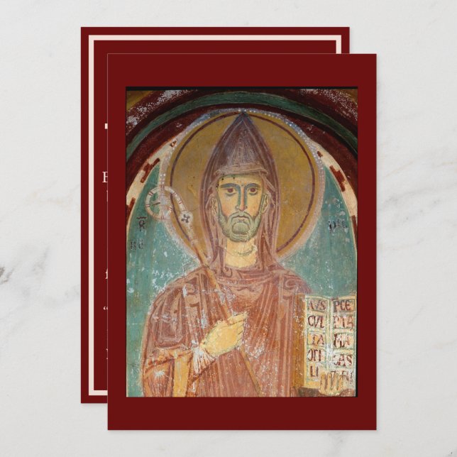 St. Benedict of Nursia icon prayer card (Front/Back)