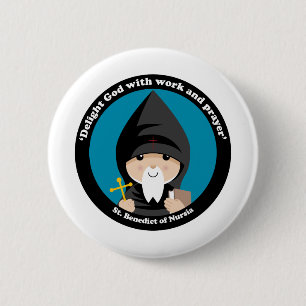 St Benedict of Nursia Pinback Button