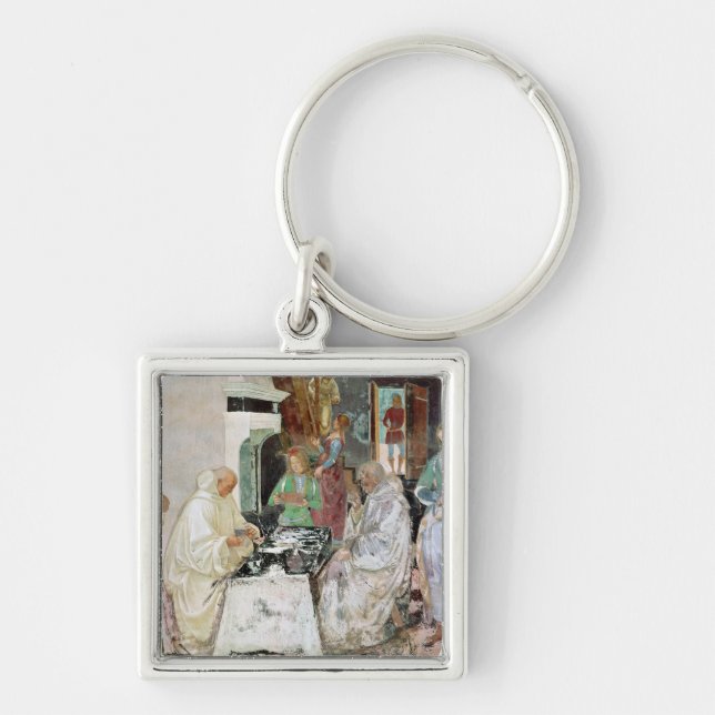 St. Benedict receiving hospitality Keychain (Front)