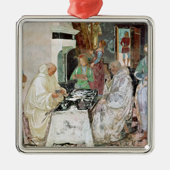 St. Benedict receiving hospitality Metal Ornament (Front)