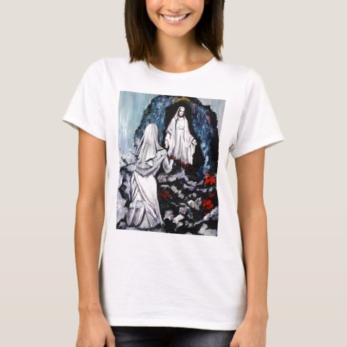 St Bernadette at the Grotto T_Shirt