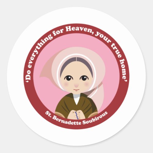 St Bernadette Soubirous Classic Round Sticker