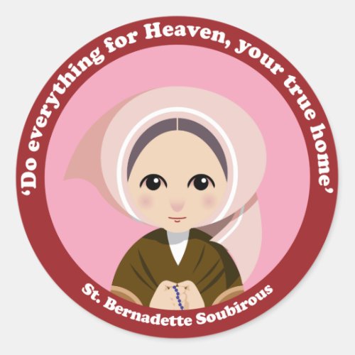 St Bernadette Soubirous Classic Round Sticker