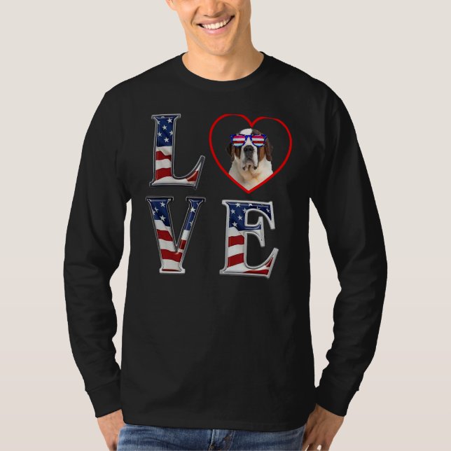 St Bernard 4th Of July Memorial Day Veterans Ameri T-Shirt (Front)