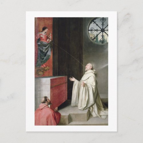St Bernard and the Virgin Postcard