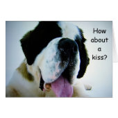 ST. BERNARD ASKS "HOW ABOUT A KISS" (ROMATIC PUP) (Front Horizontal)