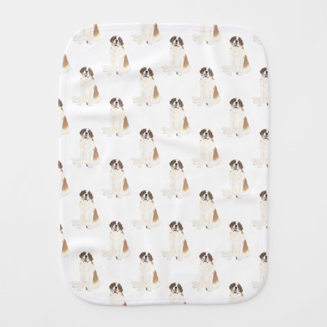 St. Bernard Baby Burp Cloth (Front)