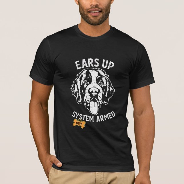 St. Bernard Big dog Armed T-Shirt (Front)