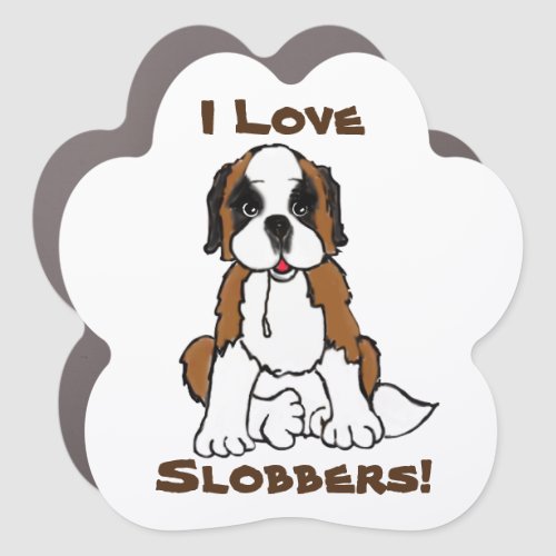 St Bernard Car Magnet featuring Slobbers