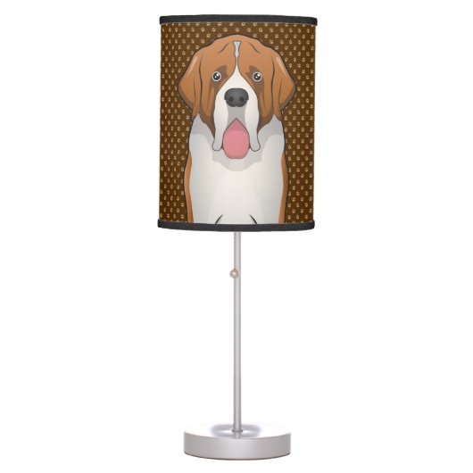 St. Bernard Cartoon (Saint Bernard) Table Lamp (Front)