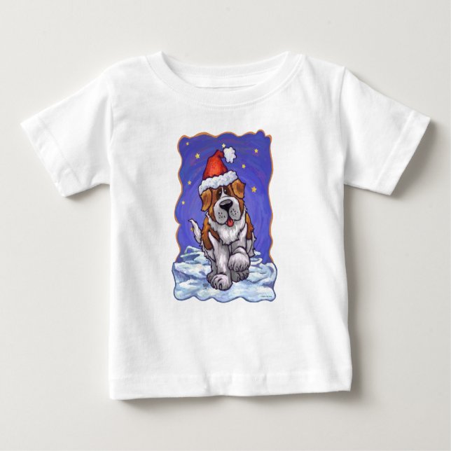 St. Bernard Christmas Baby T-Shirt (Front)