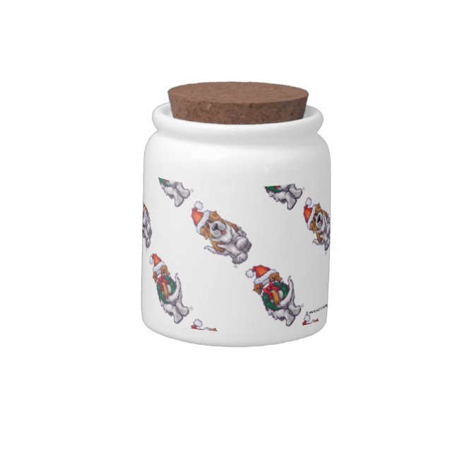 St. Bernard Christmas Candy Jar (Left)
